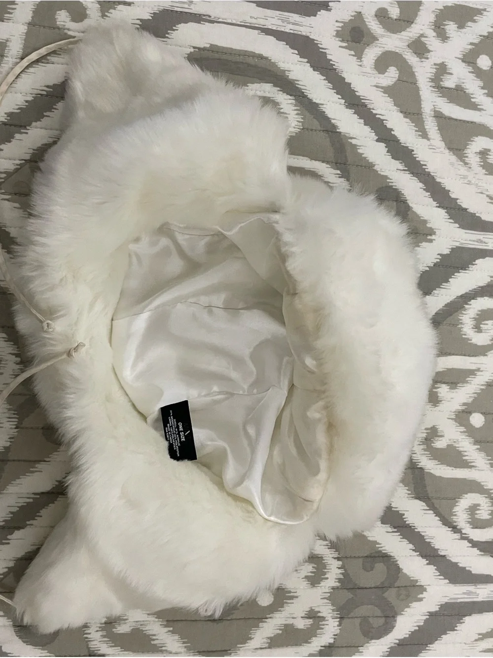 Mixit White Faux Fur Trapper Hat with Earflaps